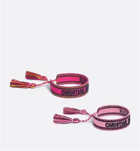 pulsera de tela dior|pulseras de metal rosa.